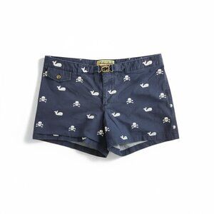 Libertine Skull and Whale Embroidered Bermuda Shorts Juniors 13